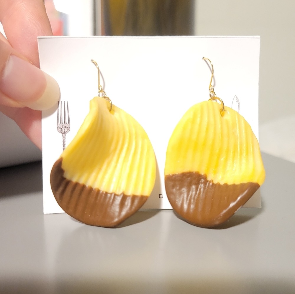 Cute "Chocolate Chip" Food Themed Earrings
